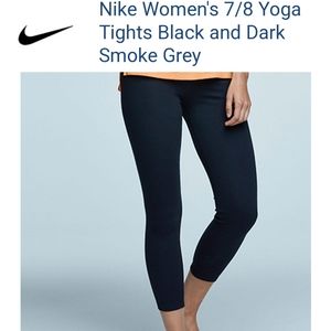 Nike Women's 7/8 Yoga Tights Black and Dark Smoke Grey